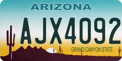AZ license plate AJX4092