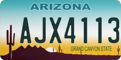 AZ license plate AJX4113