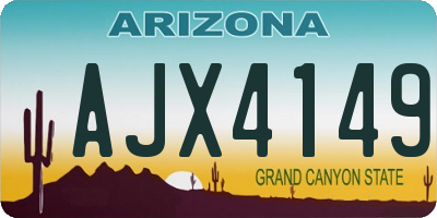 AZ license plate AJX4149
