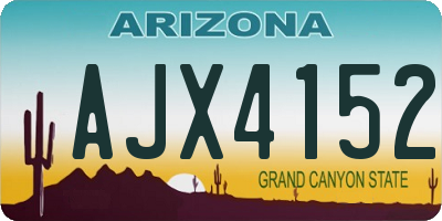 AZ license plate AJX4152