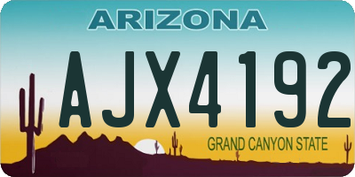 AZ license plate AJX4192