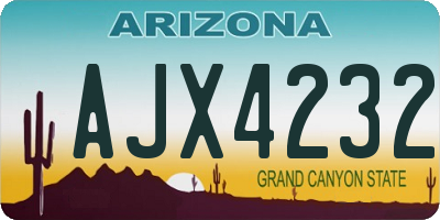 AZ license plate AJX4232