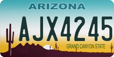 AZ license plate AJX4245