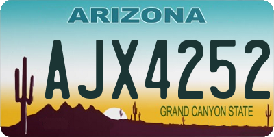 AZ license plate AJX4252