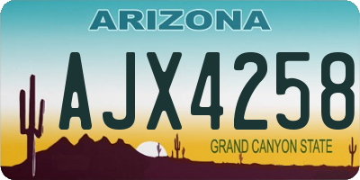 AZ license plate AJX4258