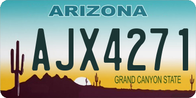 AZ license plate AJX4271