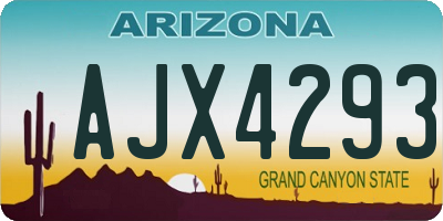 AZ license plate AJX4293