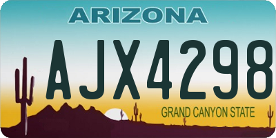 AZ license plate AJX4298