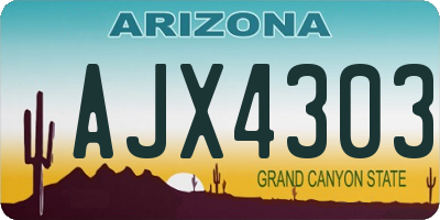 AZ license plate AJX4303