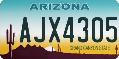 AZ license plate AJX4305