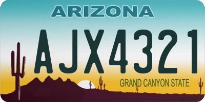 AZ license plate AJX4321