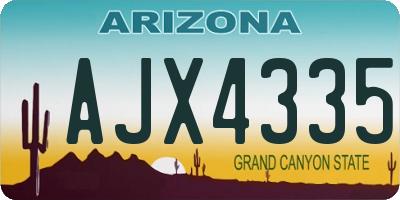 AZ license plate AJX4335