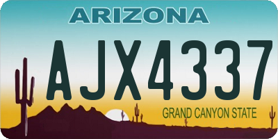AZ license plate AJX4337