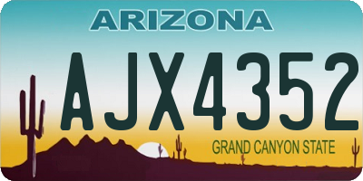 AZ license plate AJX4352