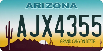 AZ license plate AJX4355