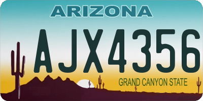 AZ license plate AJX4356