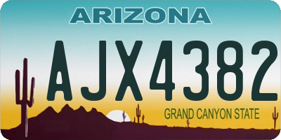 AZ license plate AJX4382