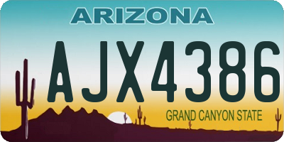 AZ license plate AJX4386