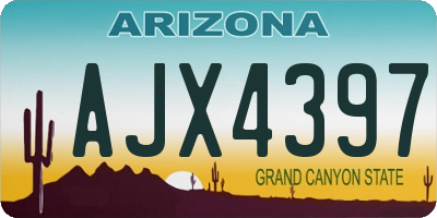AZ license plate AJX4397