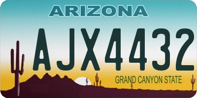 AZ license plate AJX4432