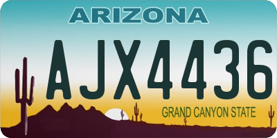 AZ license plate AJX4436