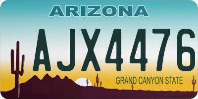 AZ license plate AJX4476