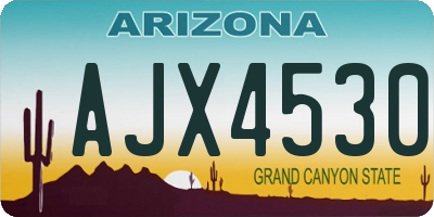AZ license plate AJX4530