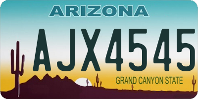 AZ license plate AJX4545