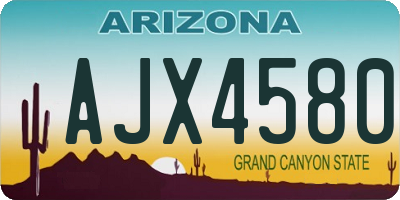 AZ license plate AJX4580