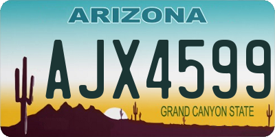 AZ license plate AJX4599