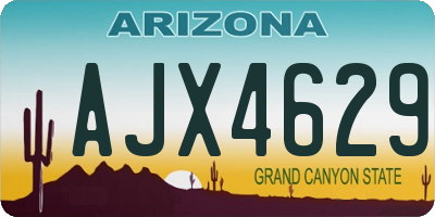 AZ license plate AJX4629