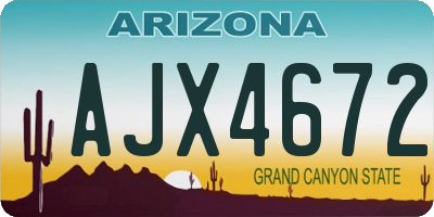 AZ license plate AJX4672