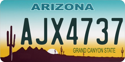 AZ license plate AJX4737