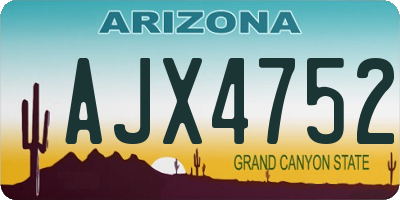 AZ license plate AJX4752