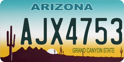 AZ license plate AJX4753