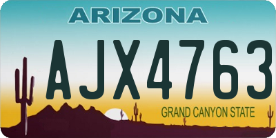 AZ license plate AJX4763