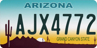 AZ license plate AJX4772