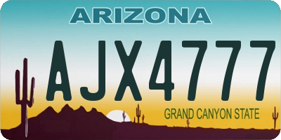 AZ license plate AJX4777
