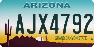 AZ license plate AJX4792