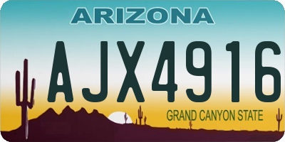 AZ license plate AJX4916