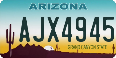 AZ license plate AJX4945