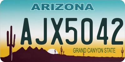 AZ license plate AJX5042