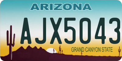 AZ license plate AJX5043