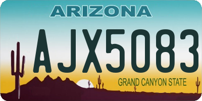AZ license plate AJX5083