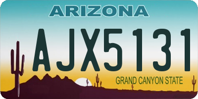 AZ license plate AJX5131
