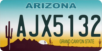 AZ license plate AJX5132