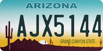 AZ license plate AJX5144