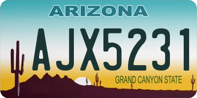 AZ license plate AJX5231