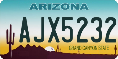 AZ license plate AJX5232