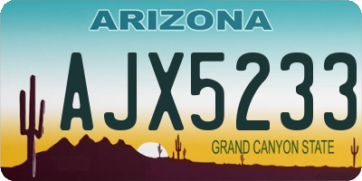 AZ license plate AJX5233